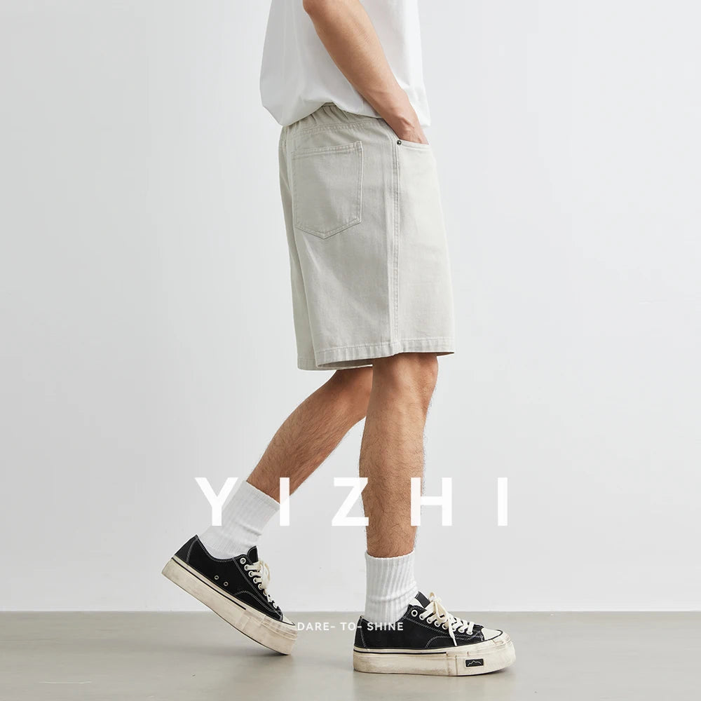 100% Cotton Men's Casual Denim Shorts 2025 Summer New Loose American Button Pocket Five-point Shorts Men Clothing Fashion Jeans
