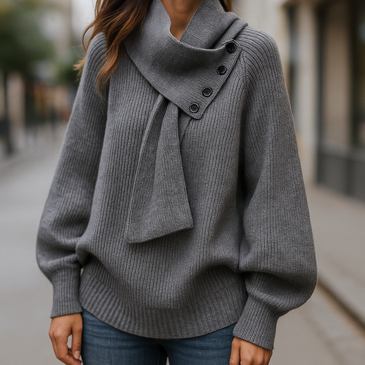Aurelia Scarf-Neck Knit