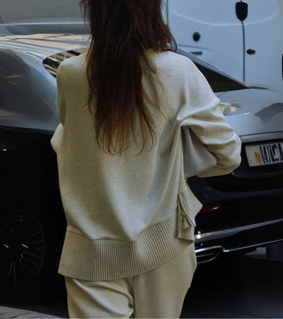 Elowen | Two-Piece Knit Set in Deep Burgundy Brown