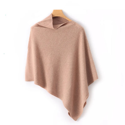 Autumn and Winter Unisex 100% Cashmere Loose Cape Solid Color Pullover Shawl Irregular Outer Outfit