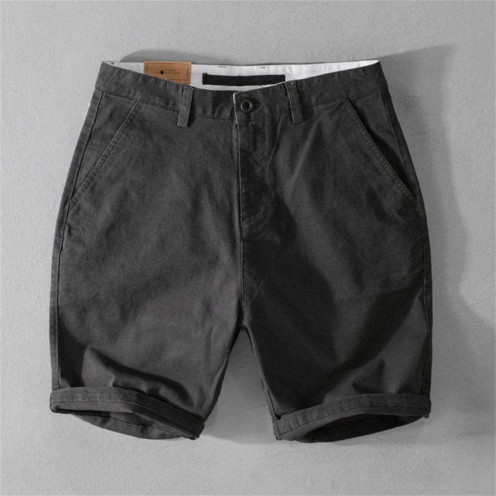 2025 Summer men's shorts Solid American Casual wear Simple and comfortable Cargo pants men Loose cotton trousers