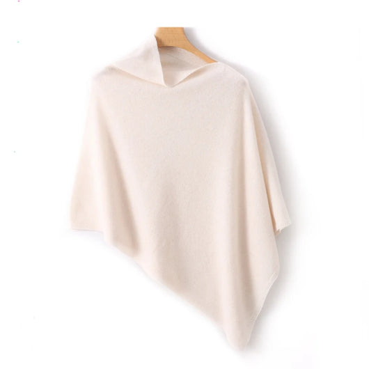Autumn and Winter Unisex 100% Cashmere Loose Cape Solid Color Pullover Shawl Irregular Outer Outfit