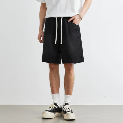 Men's Lyocell Straight Shorts 2025 Summer New Loose Casual Outdoor Sports Fitness Beach Shorts Casual Shorts Men Clothing
