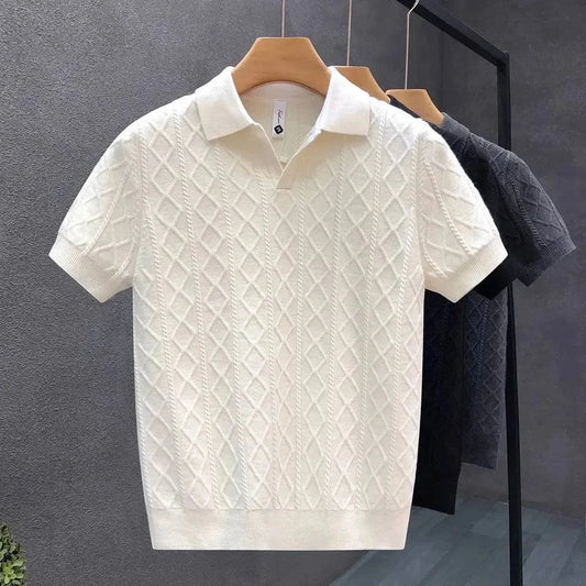 Blaise Diamond Knit Polo - Charles Thomas