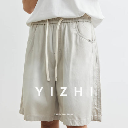 Men's Lyocell Straight Shorts 2025 Summer New Loose Casual Outdoor Sports Fitness Beach Shorts Casual Shorts Men Clothing