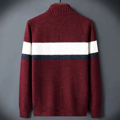 Icpans Striped Mens Clothing Cardigan Casual Formal Turn Collar Sweater Men Knitted Knit Wear