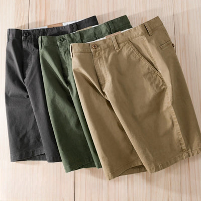 2025 Summer men's shorts Solid American Casual wear Simple and comfortable Cargo pants men Loose cotton trousers