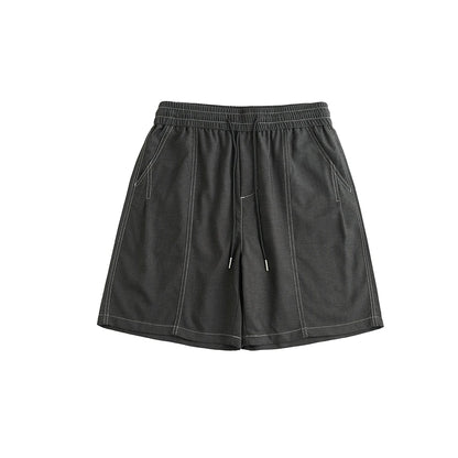 2025 Summer New Men's Thin Wide Leg Shorts Fashion Loose Straight Brand Casual Shorts Large Size Men's Elastic Waist Shorts 4XL
