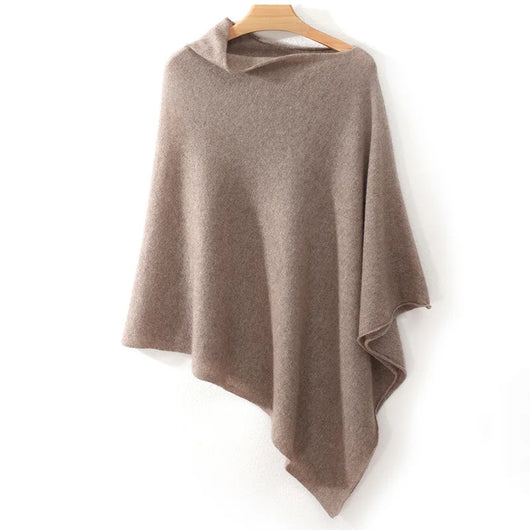 Autumn and Winter Unisex 100% Cashmere Loose Cape Solid Color Pullover Shawl Irregular Outer Outfit
