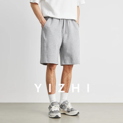 Men's Sports Pants Shorts 2025 Summer New Loose Straight Fitness Running Elastic Waist Solid Color Casual Pants Men's Clothing