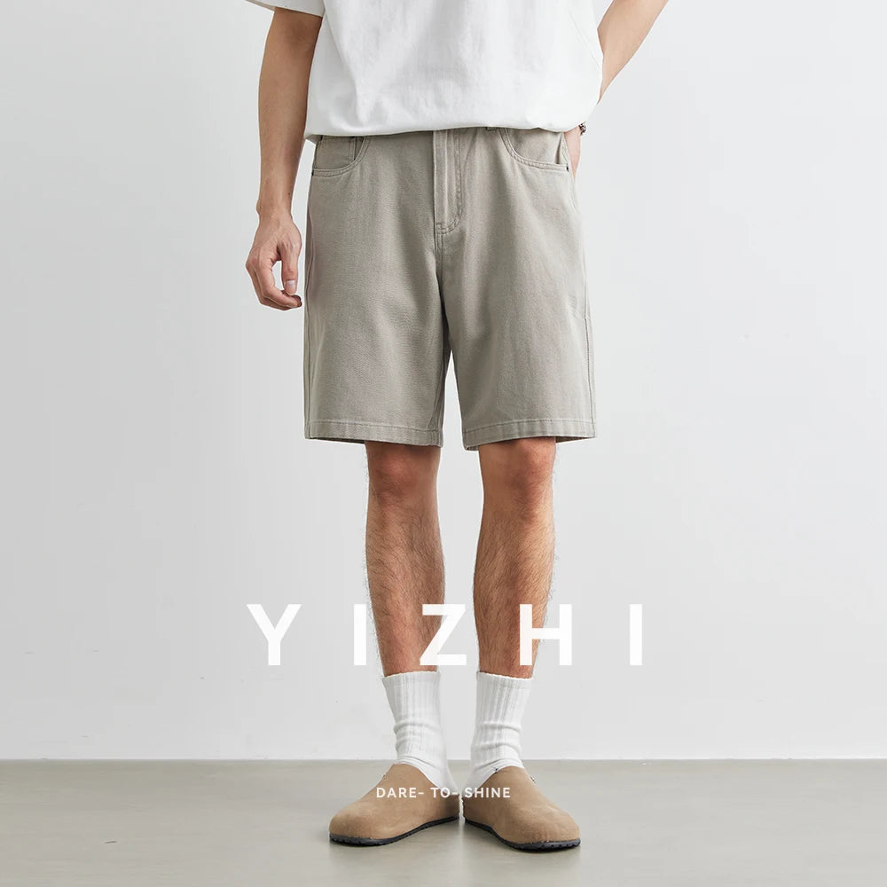 100% Cotton Men's Casual Denim Shorts 2025 Summer New Loose American Button Pocket Five-point Shorts Men Clothing Fashion Jeans