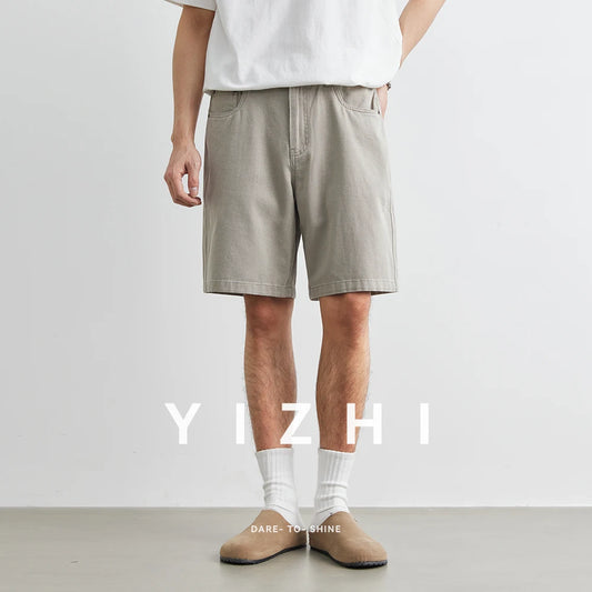 100% Cotton Men's Casual Denim Shorts 2025 Summer New Loose American Button Pocket Five-point Shorts Men Clothing Fashion Jeans