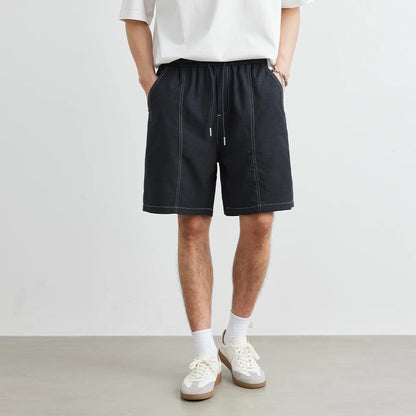 2025 Summer New Men's Thin Wide Leg Shorts Fashion Loose Straight Brand Casual Shorts Large Size Men's Elastic Waist Shorts 4XL