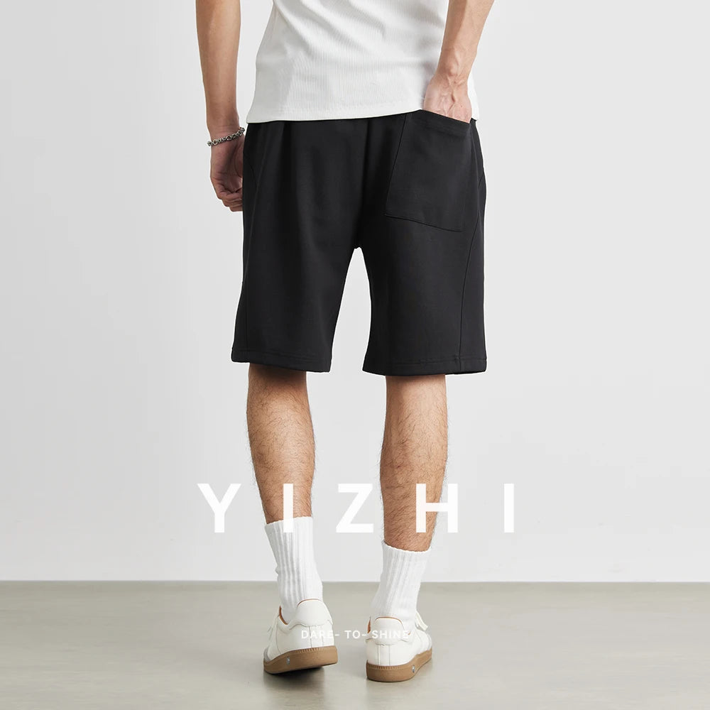 Men's Sports Pants Shorts 2025 Summer New Loose Straight Fitness Running Elastic Waist Solid Color Casual Pants Men's Clothing