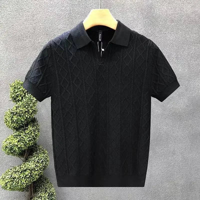 Blaise Diamond Knit Polo - Charles Thomas