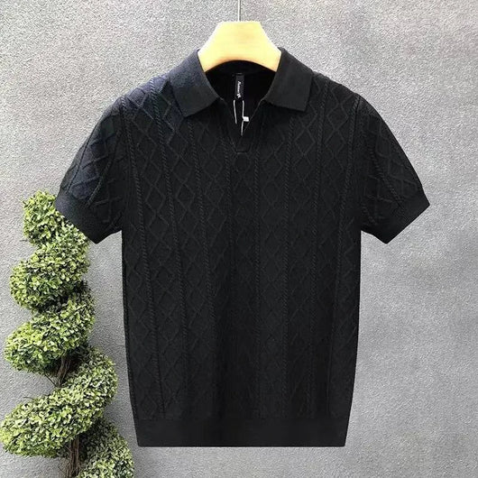 Blaise Diamond Knit Polo - Charles Thomas