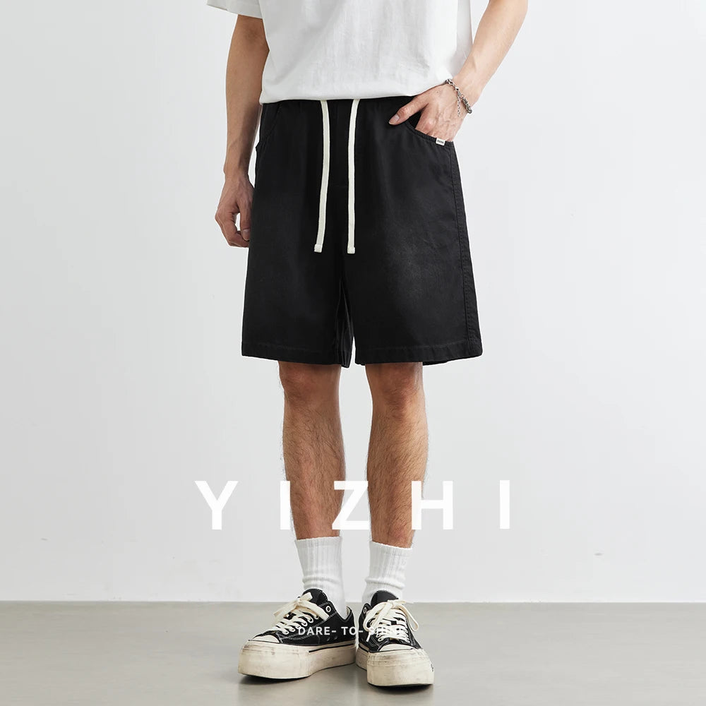 Men's Lyocell Straight Shorts 2025 Summer New Loose Casual Outdoor Sports Fitness Beach Shorts Casual Shorts Men Clothing