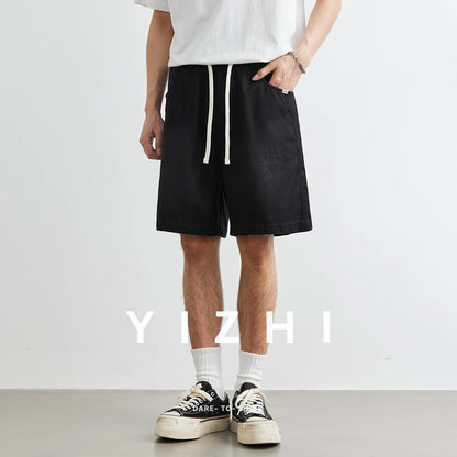 Men's Lyocell Straight Shorts 2025 Summer New Loose Casual Outdoor Sports Fitness Beach Shorts Casual Shorts Men Clothing