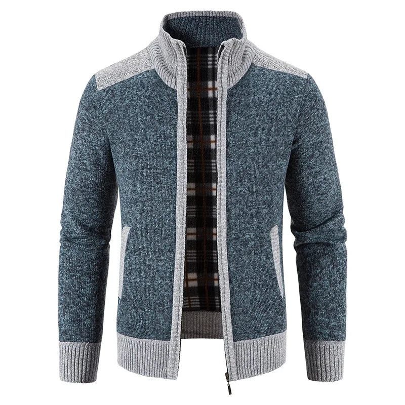 New Men Winter Cardigans Sweaters Casual Sweatercoats Jackets Male Stand-up Collar Outwear Cardigans Slim Fit Sweaters Size 3XL
