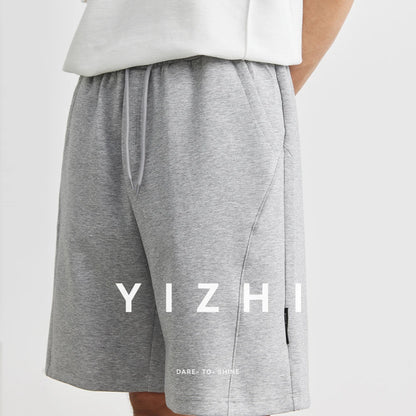 Men's Sports Pants Shorts 2025 Summer New Loose Straight Fitness Running Elastic Waist Solid Color Casual Pants Men's Clothing