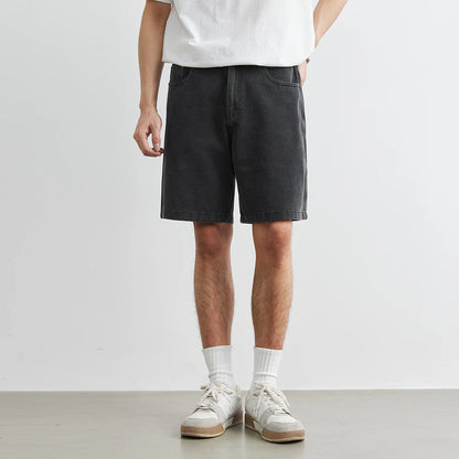 100% Cotton Men's Casual Denim Shorts 2025 Summer New Loose American Button Pocket Five-point Shorts Men Clothing Fashion Jeans