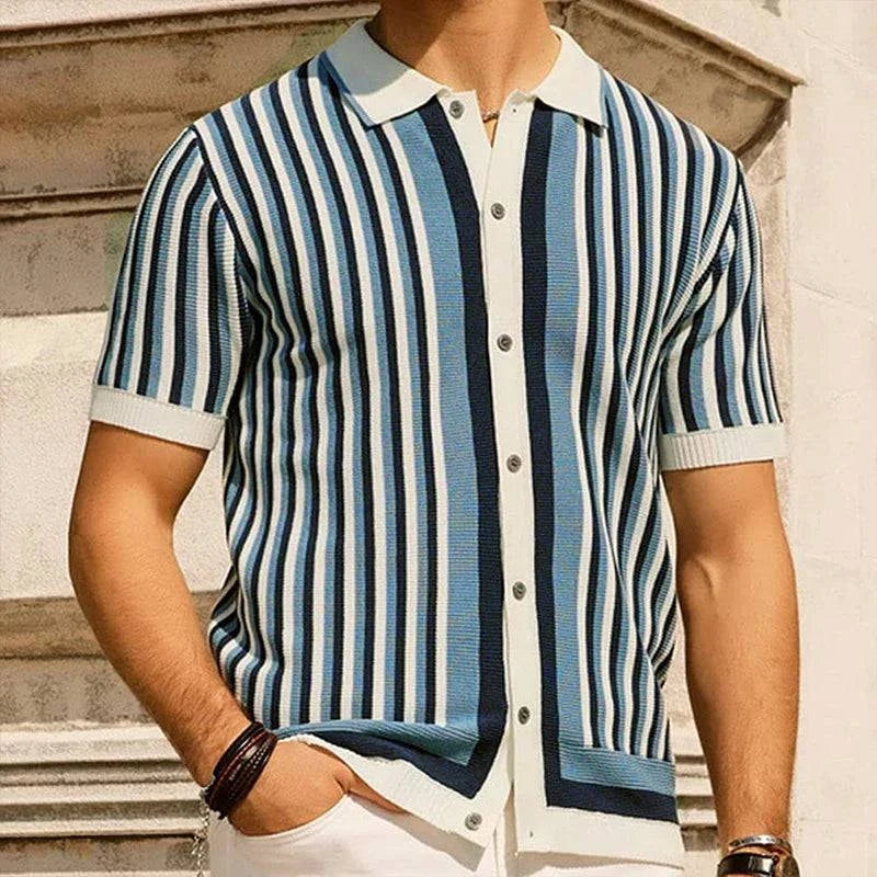 Amalfi Striped Polo Shirt - Charles Thomas