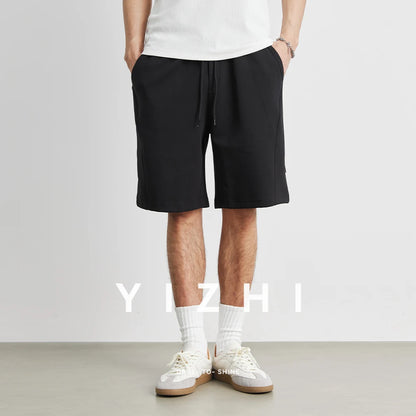 Men's Sports Pants Shorts 2025 Summer New Loose Straight Fitness Running Elastic Waist Solid Color Casual Pants Men's Clothing