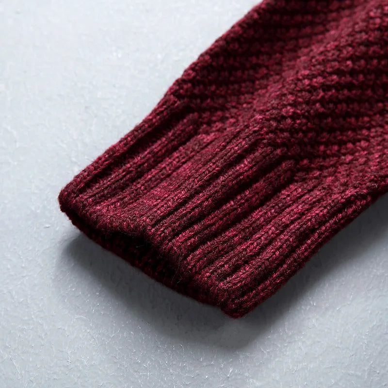 Icpans Striped Mens Clothing Cardigan Casual Formal Turn Collar Sweater Men Knitted Knit Wear