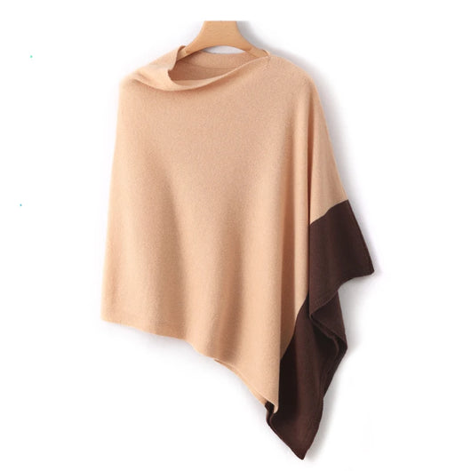 Autumn and Winter Unisex 100% Cashmere Loose Cape Solid Color Pullover Shawl Irregular Outer Outfit