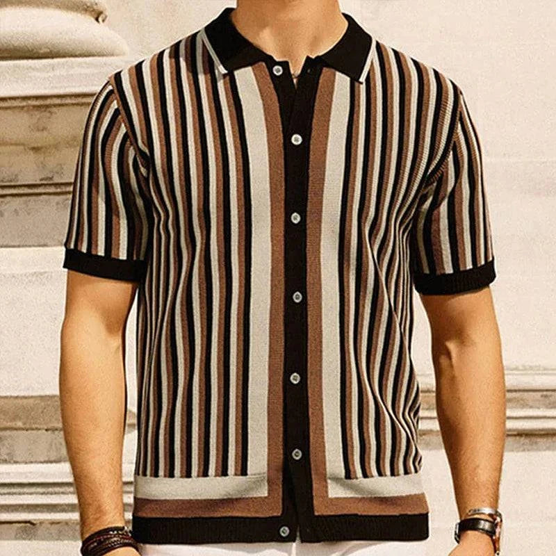 Amalfi Striped Polo Shirt - Charles Thomas