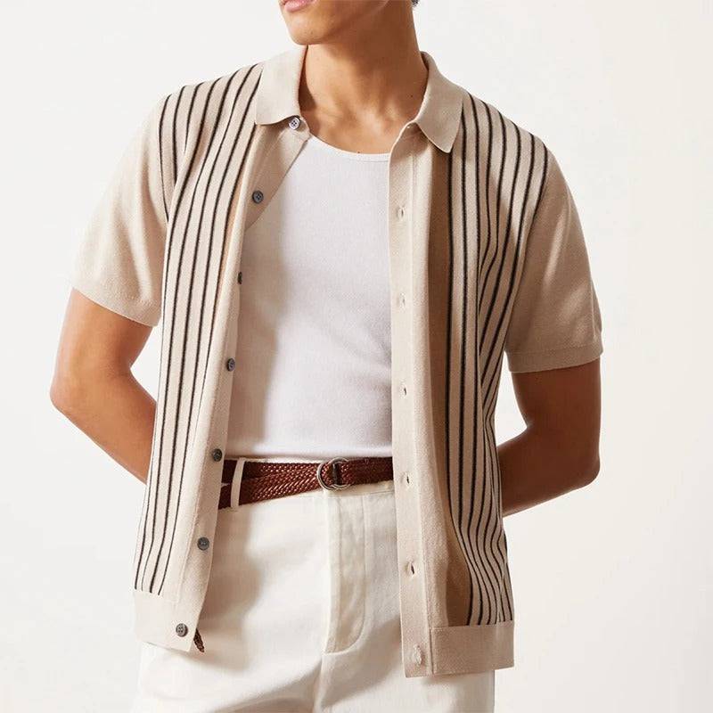 Amalfi Striped Polo Shirt - Charles Thomas