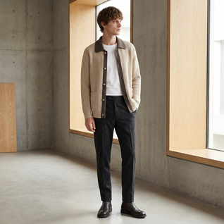 Kingsford Wool-Collar Cardigan